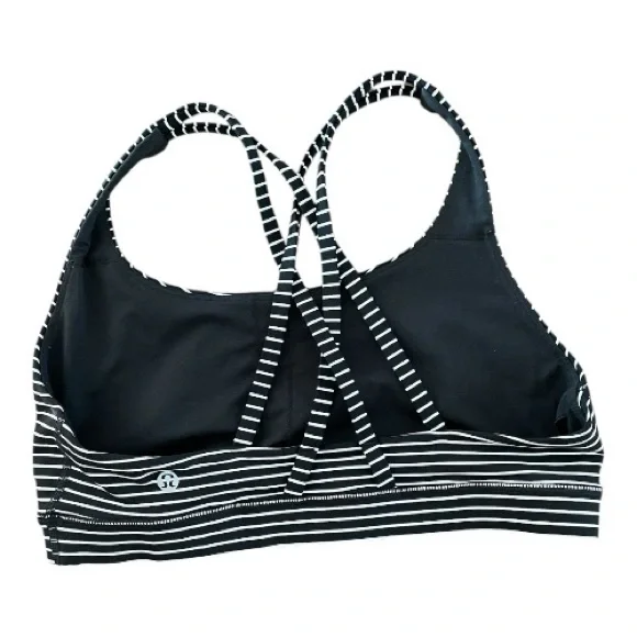 #121 Lululemon black/white stripe Energy Bra,
Size 10 - Picture 2 of 4